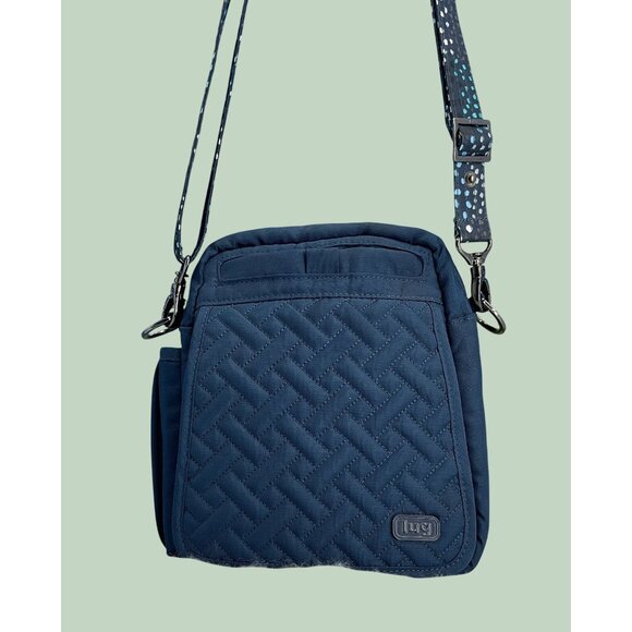 Lug Navy Quilted Crossbody Bag With Adjustable Strap & Multiple Compartments - Picture 9 of 12